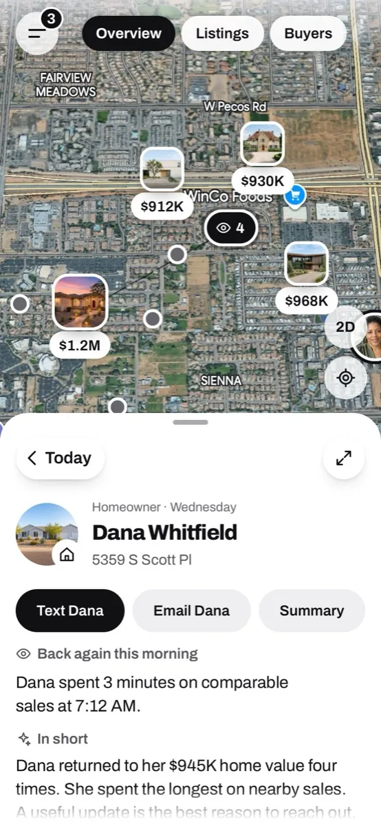 An owner opened on the map